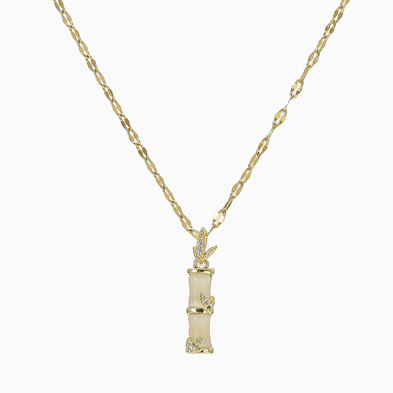 Minimalist Bamboo Joint Shaped Titanium Steel Plated Necklace