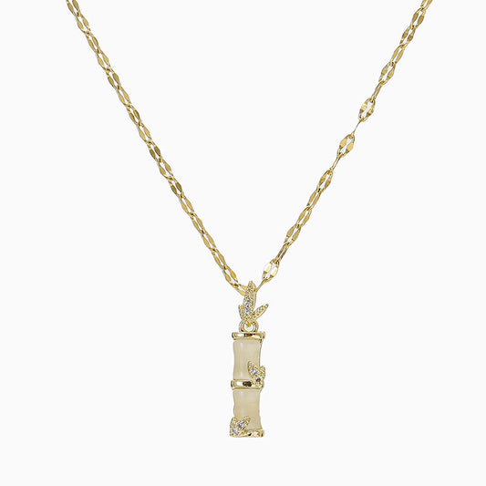 Minimalist Bamboo Joint Shaped Titanium Steel Plated Necklace